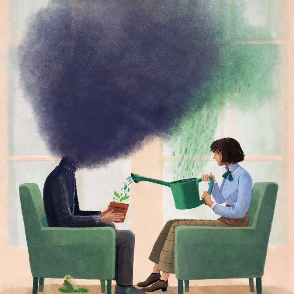 Illustrazione: la cura come metafora della crescita